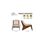 Welnow Mid Century Rattan Accent Chair with Woven Cane Backrest，Walnut