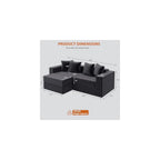 Modular Boneless Loveseat, L-Shape Cloud-Like Sectional Couch with High-Density Memory Foam, Convertible Comfy Couch for Living Room Apartment Small Space - No Assembly Required, Grey