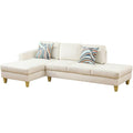 L Shape 2-Piece Home Modular Sectional Sofa Comfy Cozy Corner Sofas Small Fabric Couch with Pillow for Modern Living Room/Bedroom/Office/Apartment, Beige Lint