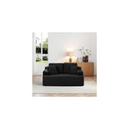 66.5" Corduroy Cloud Loveseat Sofa, 2-Seater Boneless Couch(Black)