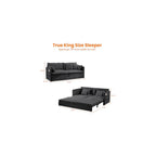 CECER Convertible Sleeper Sofa Bed, 3-in-1 Pull Out Couch, King, Dark Grey