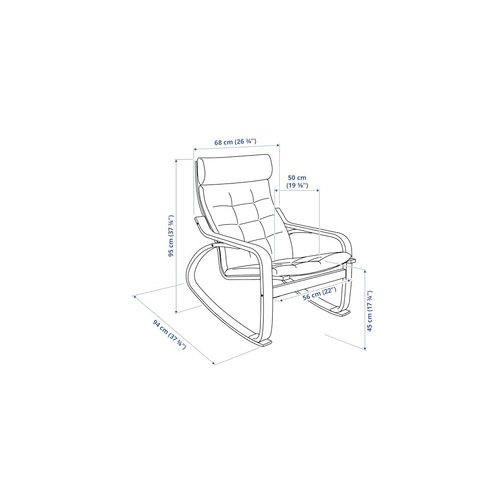 ProTuning POÄNG Rocking-chair, birch veneer/Gunnared dark grey