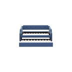 Flieks Twin Upholstered Daybed, Linen Fabric Upholstered Tufted Sofa Bed with Trundle, Sofa Bed Trundle Daybed with Wood Frame (Blue)
