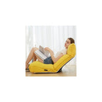 Upholstery Chair Adjustable Floor Chair for Window Lounge Chaise Backrest 14-Position Folding Lazy Recliner (Dark Gray)
