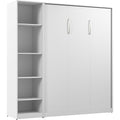 Bestar Full Murphy Bed with Closet Organizer, White, Claremont, 79W