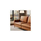 GarveeHome 84 in Faux Leather Couch, Sofa for Living Room, Brown