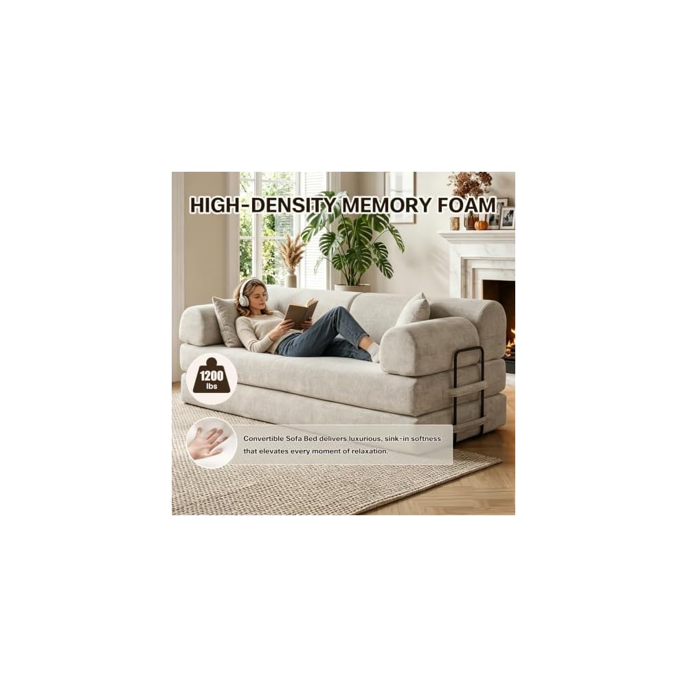 Biaco 78.8" Bouclé Modular Sofa Boneless Couches, No Assembly-Light Camel