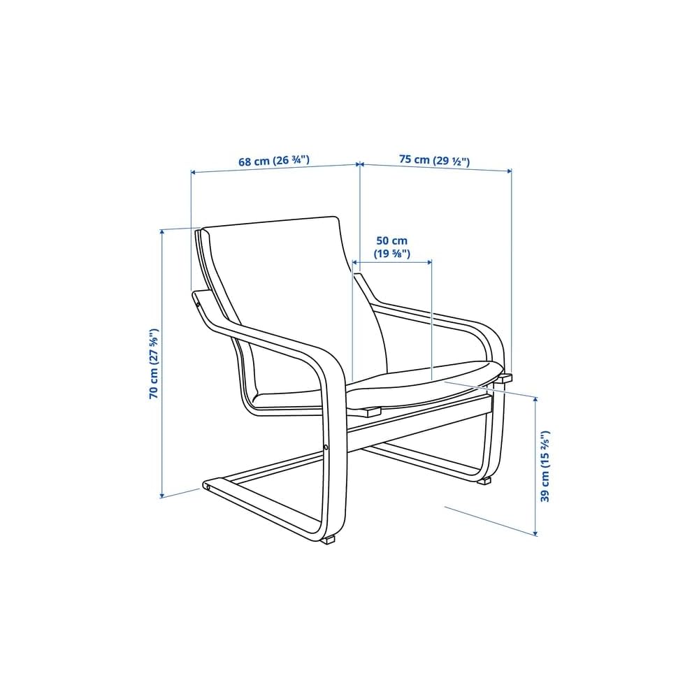 ProTuning POÄNG Low-back armchair, natural colour/beige/Vissle black