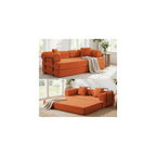 CECER Convertible Futon Sofa Bed, Corduroy Sleeper Couch with Steel Frame