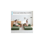 79" Convertible Futon Sofa Bed, Boneless Couch for Living Room (Green)