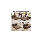 59" Convertible Sofa Bed, Boneless Sleeper Chair Couch bed with 2 Pillows