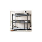 Mixcous Heavy Duty Triple Twin Size Bunk Bed, Twin Over Twin Over Twin