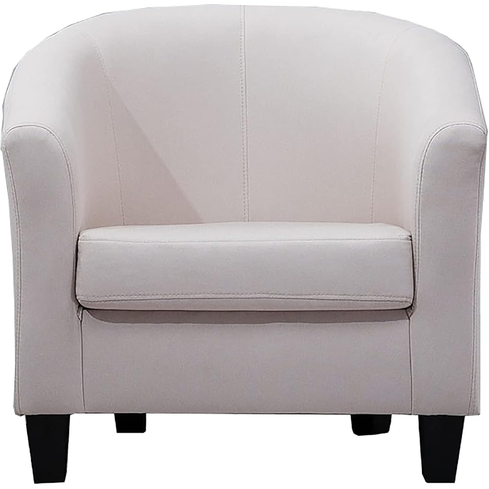 Accent Chair Living Room Chair Contemporary Lounge Sofa Chair Extra-Thick Comfortable Seat with Armrests Linen Home Office Bedroom Studio Sofa (White)