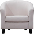 Accent Chair Living Room Chair Contemporary Lounge Sofa Chair Extra-Thick Comfortable Seat with Armrests Linen Home Office Bedroom Studio Sofa (White)