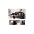 Modular Boneless Loveseat, L-Shape Cloud-Like Sectional Couch with High-Density Memory Foam, Convertible Comfy Couch for Living Room Apartment Small Space - No Assembly Required, Grey
