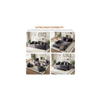 Modular Boneless Loveseat, L-Shape Cloud-Like Sectional Couch with High-Density Memory Foam, Convertible Comfy Couch for Living Room Apartment Small Space - No Assembly Required, Grey