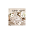 Convertible Sofa Bed, 2-in-1 Pull-Out Loveseat Sleeper with Pillows, Cup Holders and Side Pockets, Corduroy Folding Floor Couch for Small Spaces,Beige