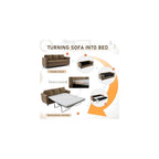 Pull Out Sofa Bed with Mattress Included, Convertible Futon Oversized Chenille 3 Seater Loveseat Sleeper Sofa Couch Bed with Rivet Decoration & Rolled Arms for Guest Room Office Living Room, Brown