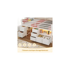 ADORNEVE Kids Low Loft Bed Full with 7 Drawers, Bookcase, Safety Guardrail