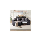 Modular Boneless Loveseat, L-Shape Cloud-Like Sectional Couch with High-Density Memory Foam, Convertible Comfy Couch for Living Room Apartment Small Space - No Assembly Required, Grey