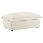 Aoowow Chenille Ottoman Upholstered Couches Ottoman for Modular Sectional Sofa for Living(Cream-Chenille)