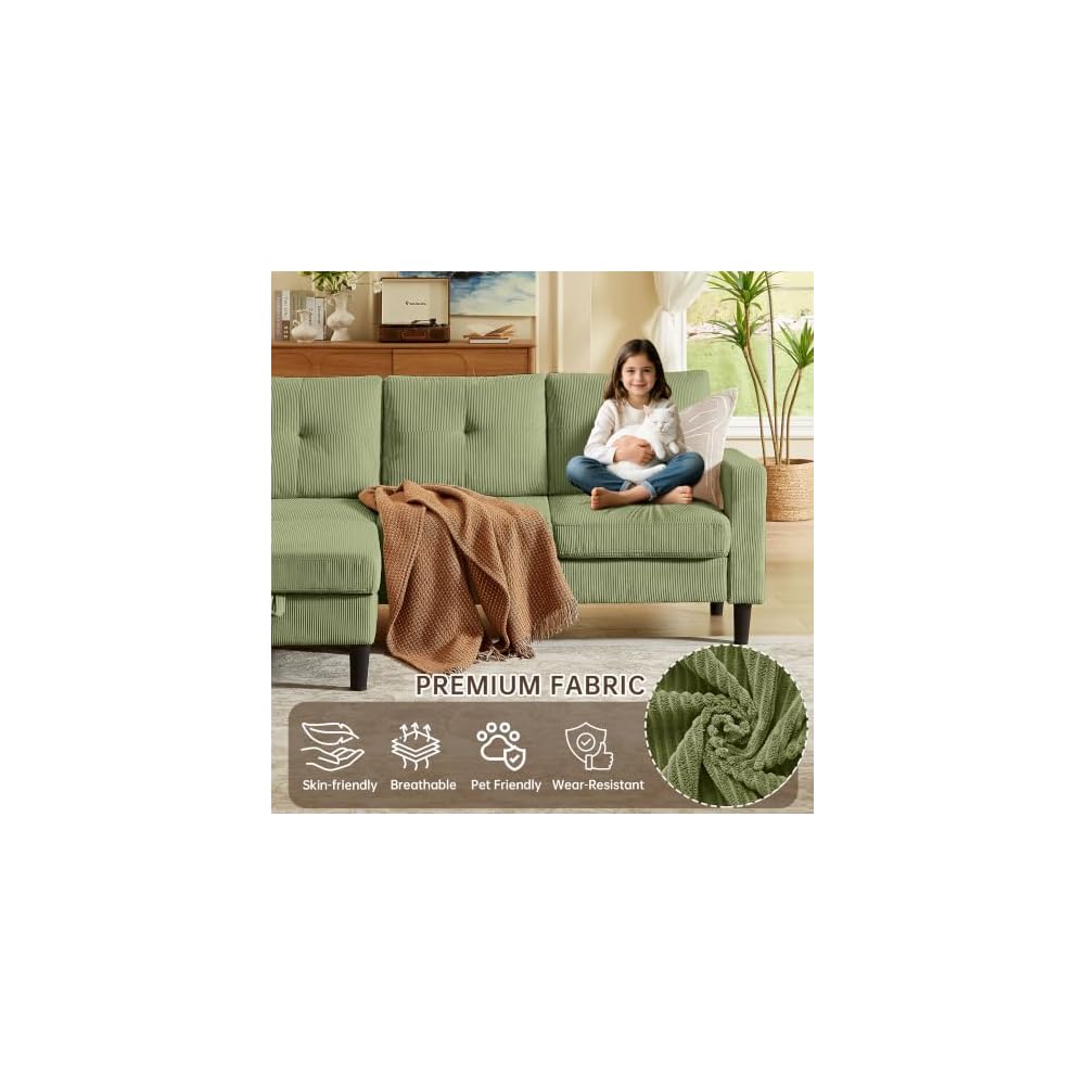 2 Piece Sectional Sofa Couch Set, 3-Seater Couch and Loveseat