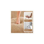 Three-Seat Boneless Sofa Teddy Fabric, No Assembly Required, Ergonomic Design, Camel