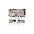 97" Oversized Sectional Couch, L Shaped Couch with Storage Ottoman, Modern Modular Sofa with Deep Seat, Sectional Couches for Living Room and Office, Off-White (Flannelette)