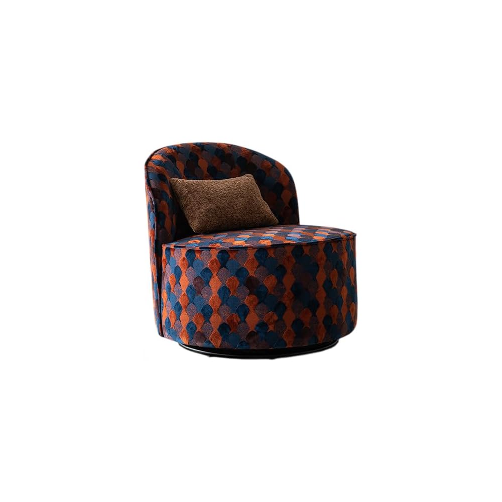 Modern Upholstered Accent Chair, Round Lounge Chair Velvet Fabric Armchai,r Single Sofa Chair for Living Room, Bedroom