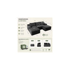 Boneless Couch Comfy Sectional Couches for Living Room,U Shaped Modular Cloud Couch Sofa, Minimalist Modular Sectional Sofa with Deep Seat