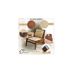 Welnow Mid Century Rattan Accent Chair with Woven Cane Backrest，Walnut