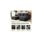 Boneless Couch Comfy Sectional Couches for Living Room,U Shaped Modular Cloud Couch Sofa, Minimalist Modular Sectional Sofa with Deep Seat
