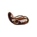 Elegant Ebony Genuine Leather Rocking Chair: Modern Minimalist Luxury Chaise Lounge