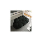 Modern Curved Sofa, 3 Seater Bubble Couch, Soft Sherpa Upholstered Sofa, Minimalist Style Comfy Cloud Couch for Living Room Apartment, Black