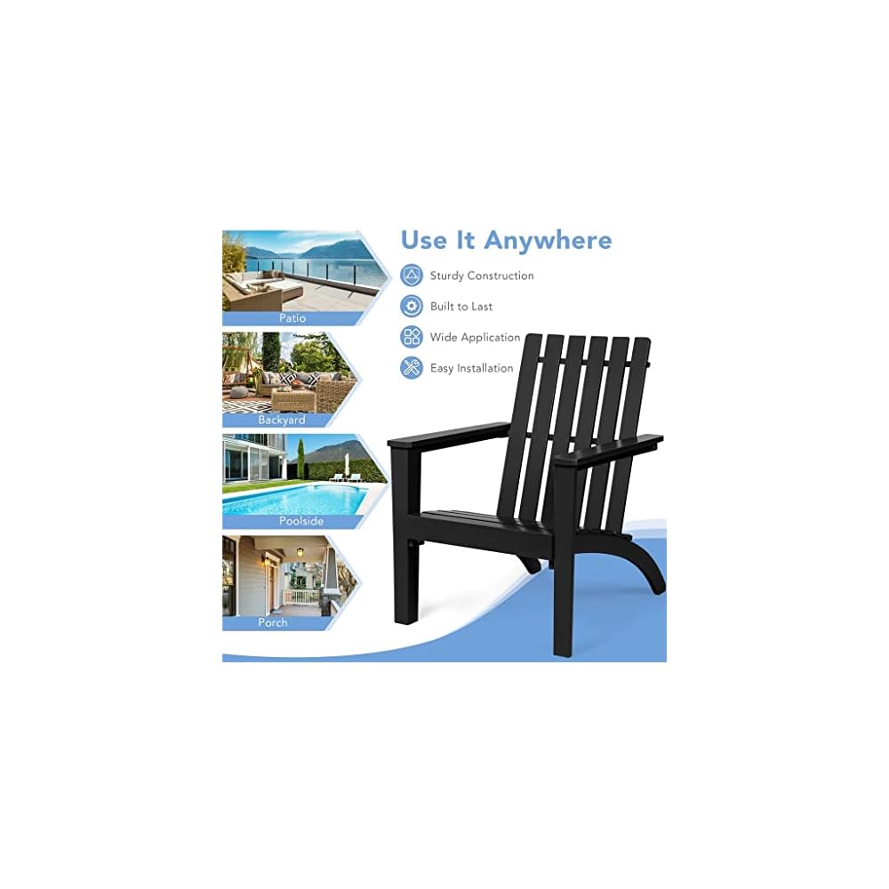 Acacia Wood Recliner Lounge Armrest Garden Deck Black