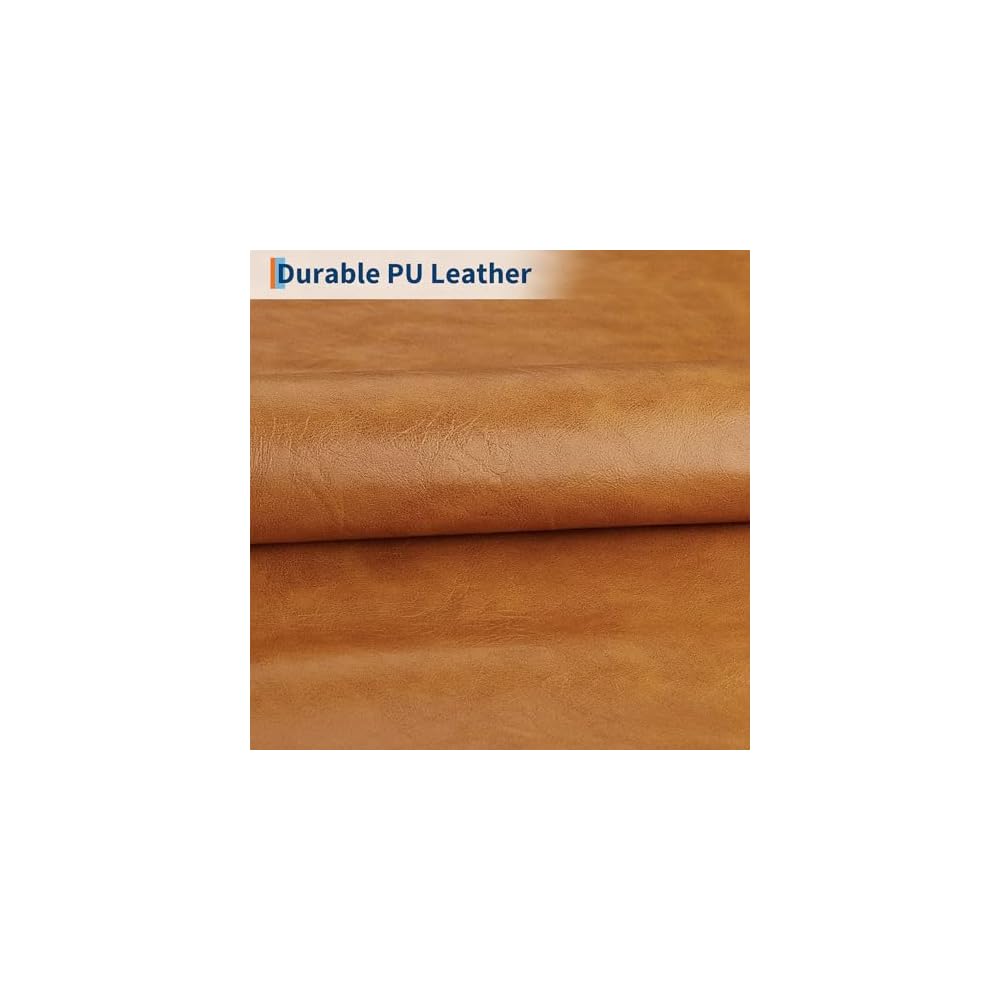 GarveeHome 84 in Faux Leather Couch, Sofa for Living Room, Brown