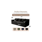 71" Cloud Corduroy Boneless Loveseat Couch in a Box, Small Boneless Couch for Living Room Memory Foam Compressed Couches Sofa with 3 Pillows & Side Pockets Wide Armrest, No Assembly Required, Black
