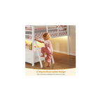 ADORNEVE Kids Low Loft Bed Full with 7 Drawers, Bookcase, Safety Guardrail