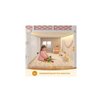 ADORNEVE Kids Low Loft Bed Full with 7 Drawers, Bookcase, Safety Guardrail
