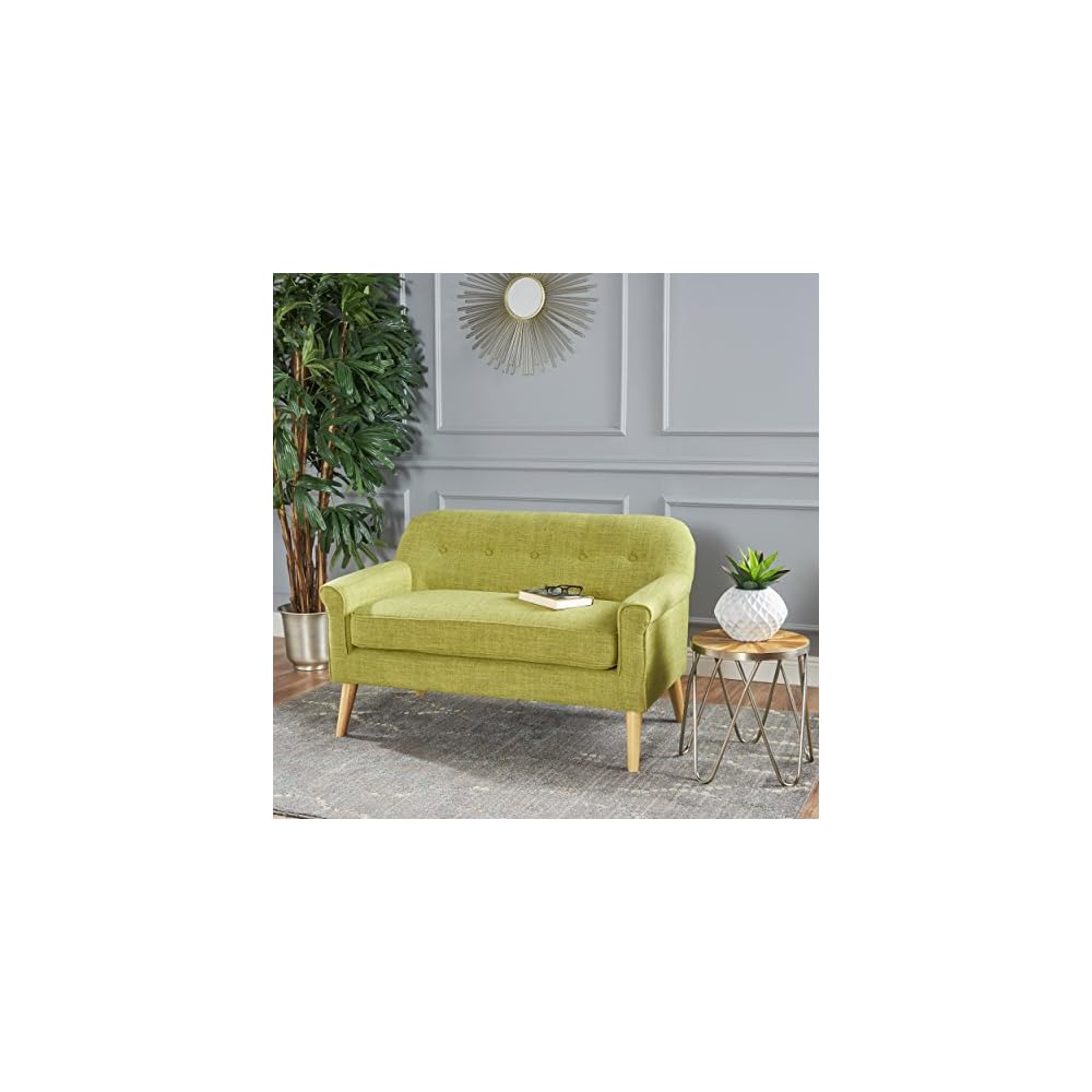 Christopher Knight Home Mariah Mid-Century Modern Loveseat, Muted Green
