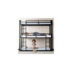 Mixcous Heavy Duty Triple Twin Size Bunk Bed, Twin Over Twin Over Twin