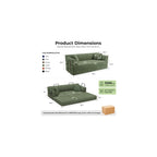 79" Futon Sofa Bed, Boneless Couches for Living Room |Olive Green