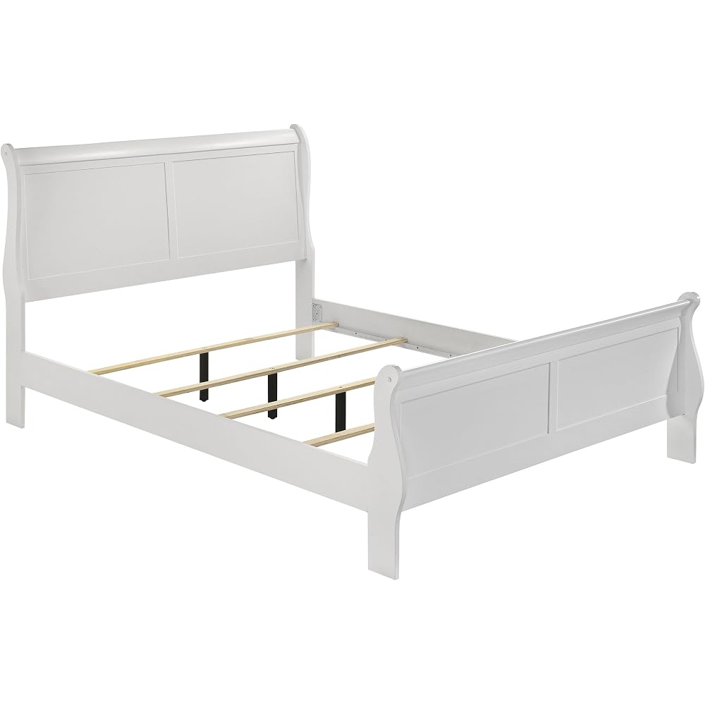 Coaster Louis Philippe Queen Traditional Sleigh Bed, White 202441Q