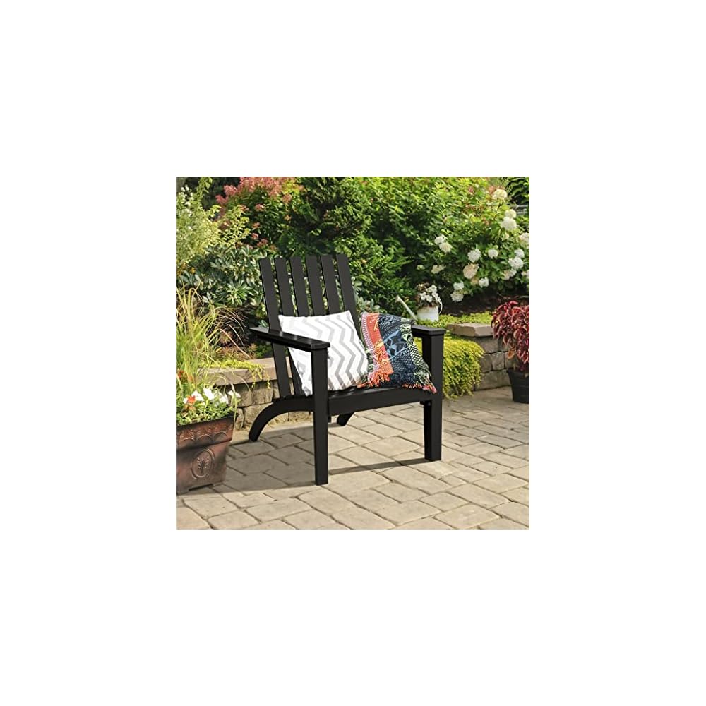 Acacia Wood Recliner Lounge Armrest Garden Deck Black