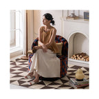 Modern Upholstered Accent Chair, Round Lounge Chair Velvet Fabric Armchai,r Single Sofa Chair for Living Room, Bedroom