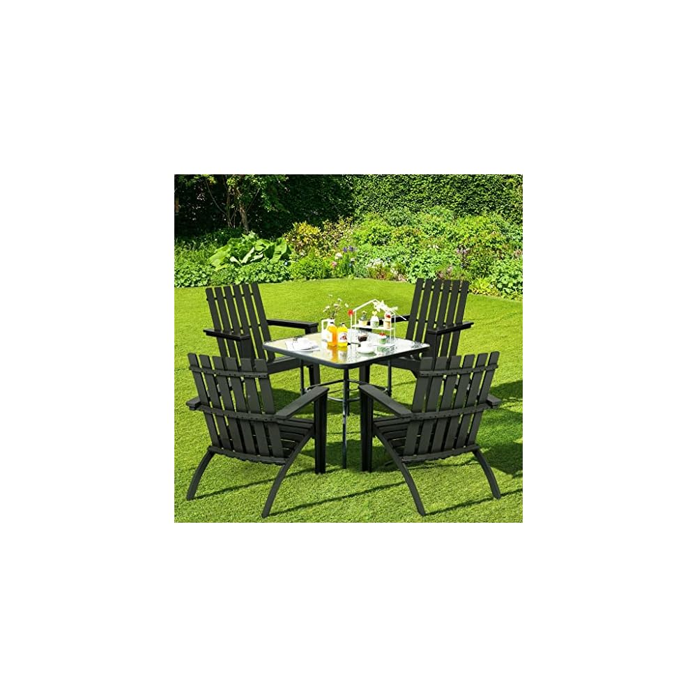 Acacia Wood Recliner Lounge Armrest Garden Deck Black