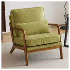 Premium Corduroy Accent Chairs Upholstered Arm Chair Solid Wood Comfy Reading Mid Century