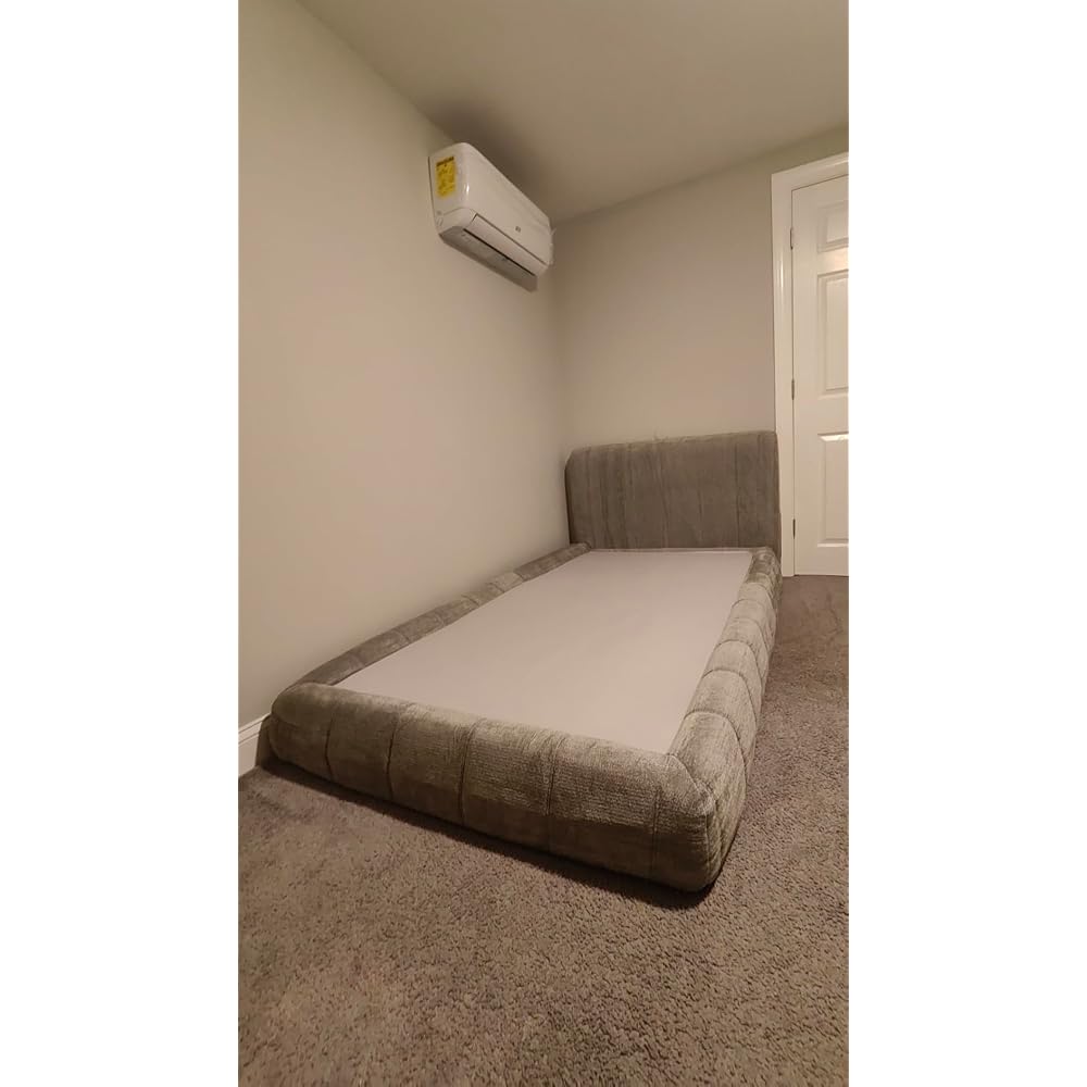 Furnify Full Cloud Bed Frame, Boneless Cushioned Foam Bed with Plush Fabric