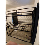 Mixcous Heavy Duty Triple Twin Size Bunk Bed, Twin Over Twin Over Twin