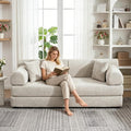 Biaco 78.8" Bouclé Modular Sofa Boneless Couches, No Assembly-Light Camel